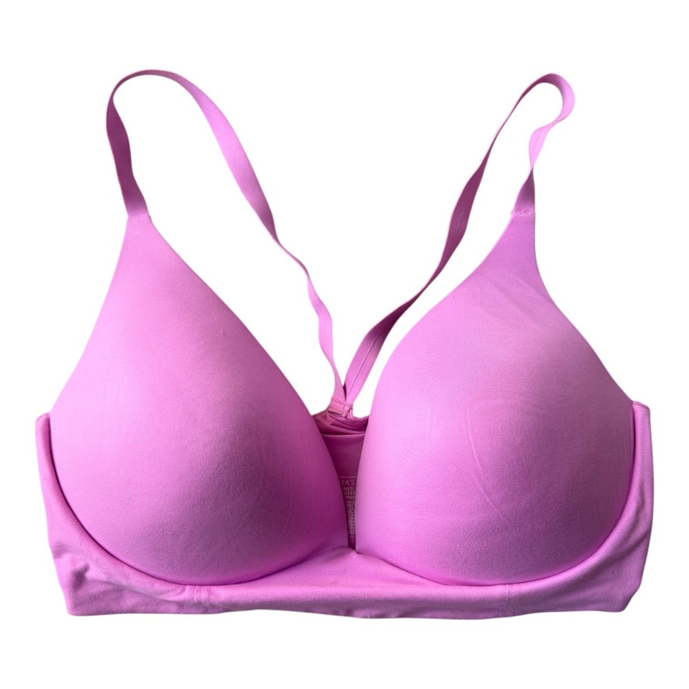 Victoria's Secret Lightly Lined Plunge Bra Pink 34DD Stretch Everyday T-Shirt